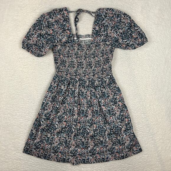 Michael Stars Sz SP Jude Puff Sleeve Smocked Mini Dress Pockets Cottagecore NEW - Picture 4 of 12